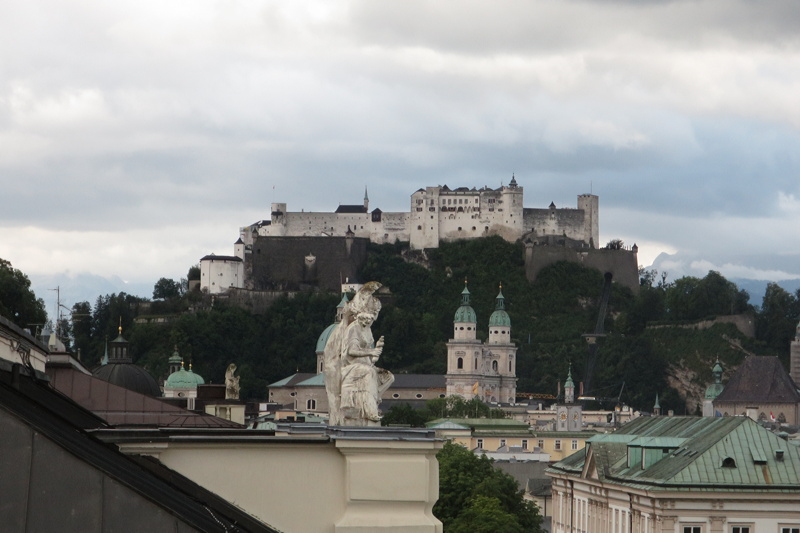ホテルからホーエンザルツブルク城が見える